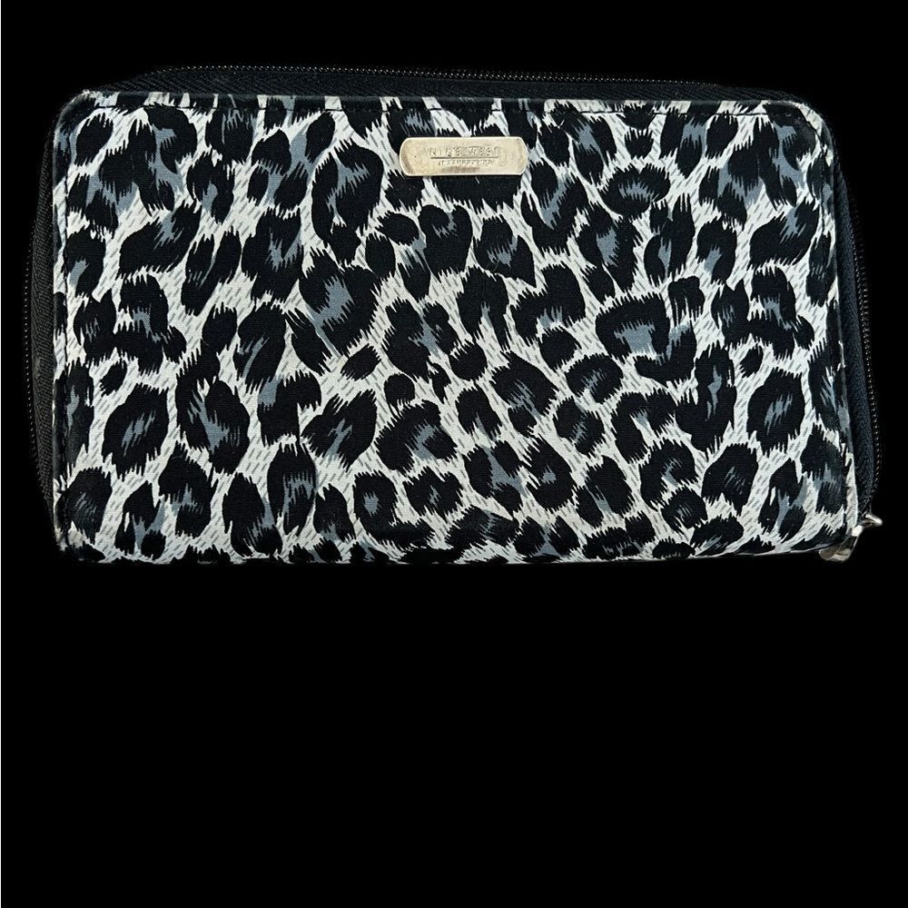 Nine West Black and White Animal Print Wallet